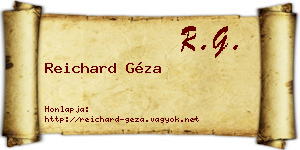 Reichard Géza névjegykártya